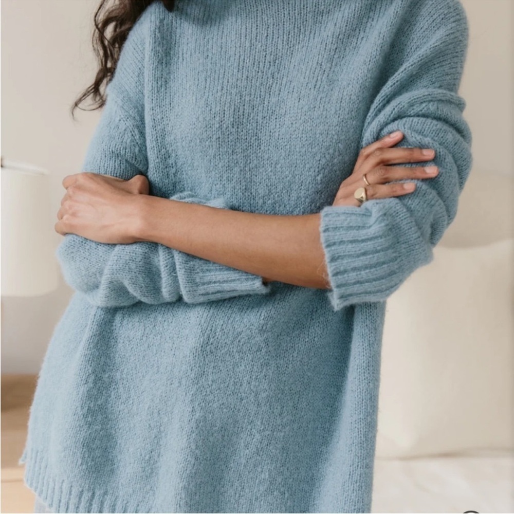 Jenni Kayne Mock Neck Alpaca and Wool Blend Sweater - Picture 2 of 11